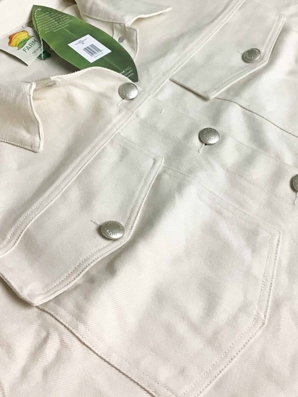 Farm RIO Beige Denim Canva Richelieu Jacket - Picture 8 of 16